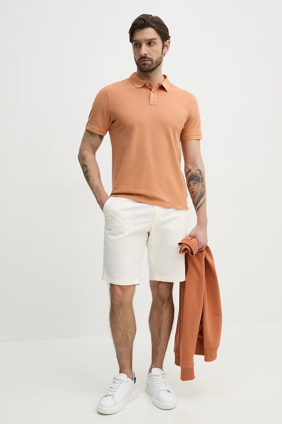 Bavlnené polo tričko Pepe Jeans PM542099 oranžová SS25