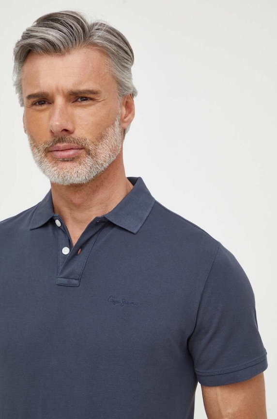 Βαμβακερό μπλουζάκι πόλο Pepe Jeans NEW OLIVER GD σκούρο μπλε PM542099