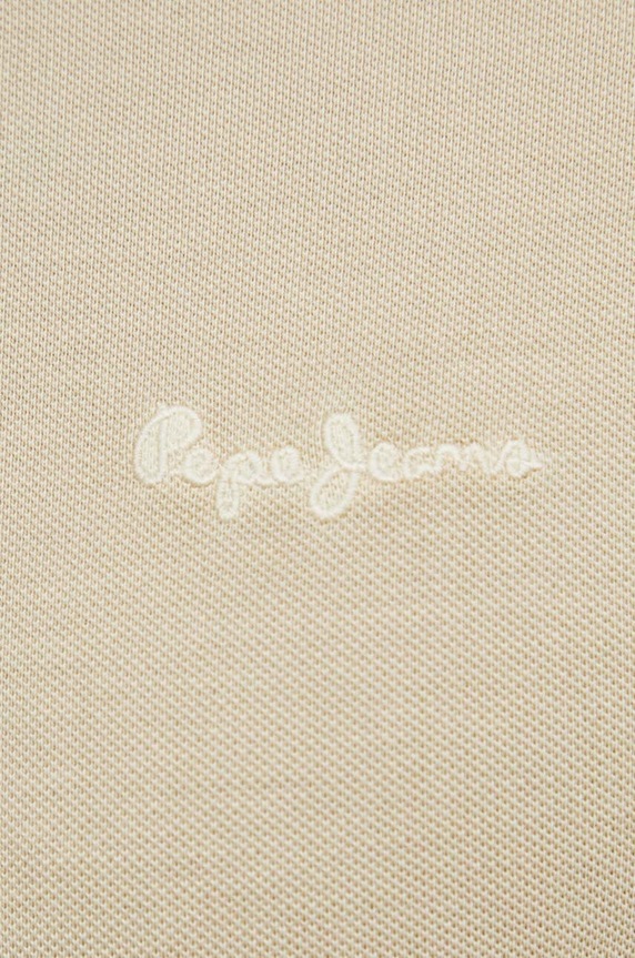 Pepe Jeans polo bawełniane NEW OLIVER GD PM542099 beżowy