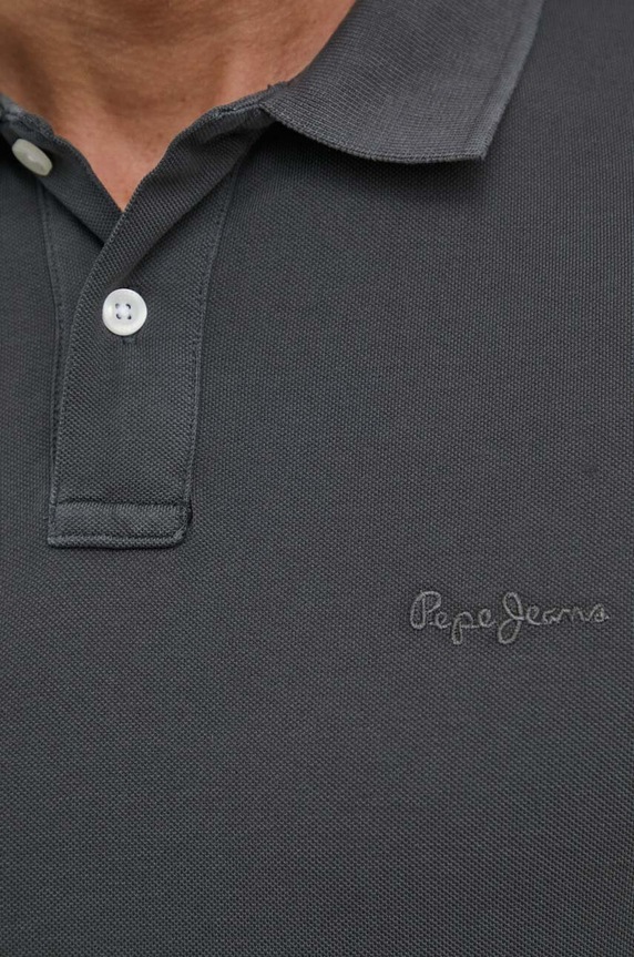 Bavlněné polo tričko Pepe Jeans NEW OLIVER GD PM542099 šedá