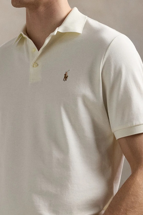 Polo Ralph Lauren ανδρικό πόλο βαμβακερό μπεζ 710704319