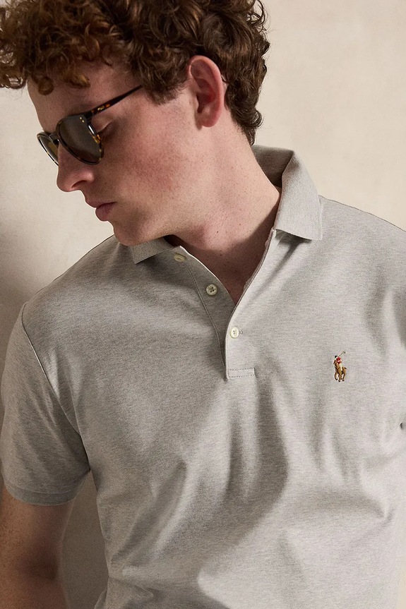 Polo Ralph Lauren polo męskie bawełniane szary 710704319