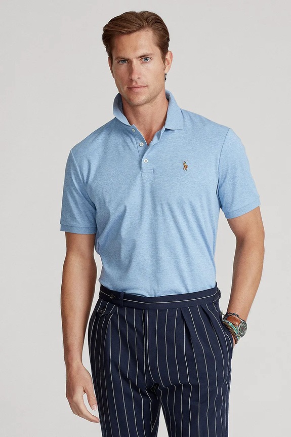 Polo Ralph Lauren πόλο ανδρικό βαμβακερό slim μπλε 710704319