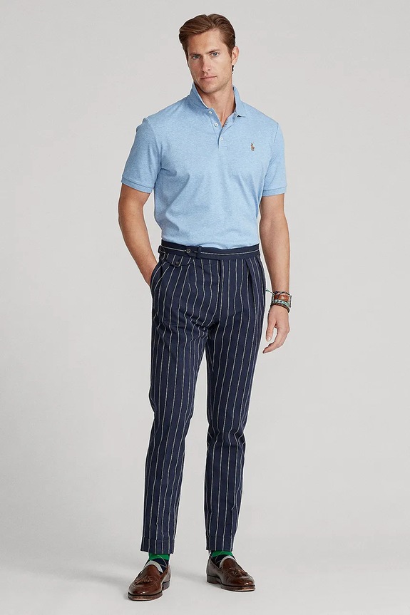Ρούχα Polo Ralph Lauren πόλο ανδρικό βαμβακερό 710704319 μπλε