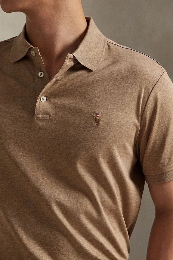 Polo Ralph Lauren πόλο ανδρικό βαμβακερό καφέ 710704319
