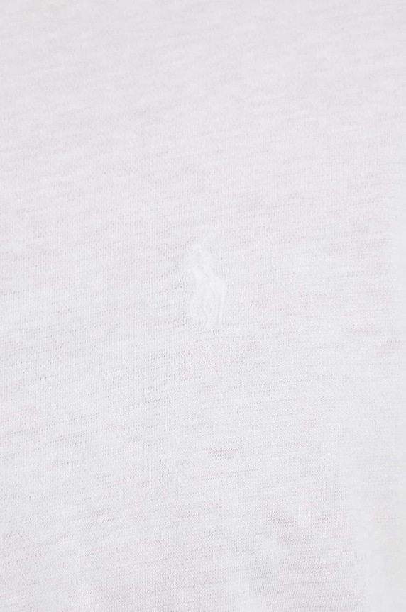 Πόλο με μείγμα με λινό Polo Ralph Lauren λευκό 710933390