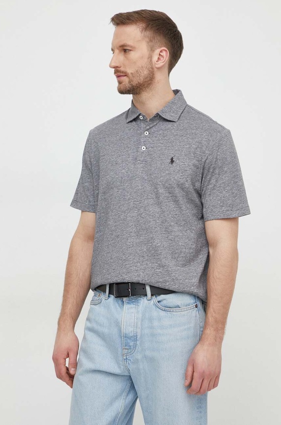 Polo Ralph Lauren póló vászonkeverékből szürke 710933390