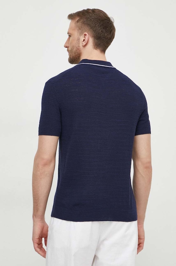 Ρούχα Πόλο με μείγμα με λινό Polo Ralph Lauren 710934180 σκούρο μπλε