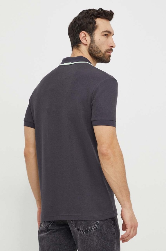 Bavlněné polo tričko Boss Green 50512742 šedá SS24