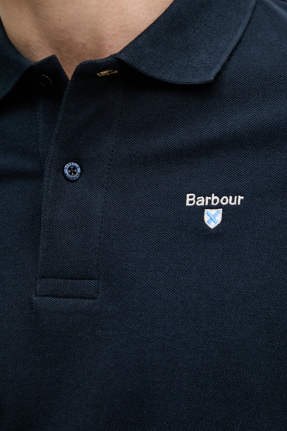 Barbour polo bawełniane MML0358 granatowy
