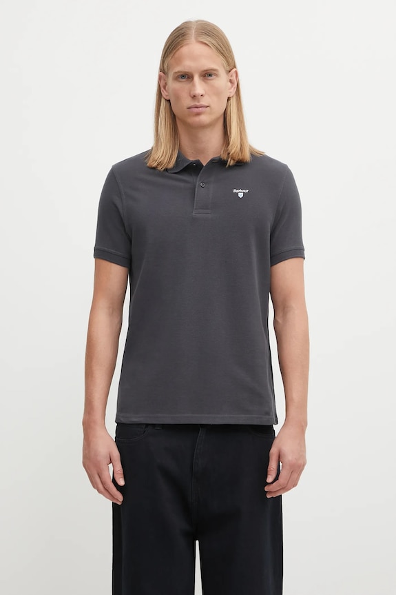 Bavlnené polo tričko Barbour regular tmavomodrá MML0358