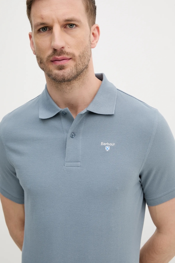 Îmbrăcăminte Barbour polo de bumbac MML0358 gri
