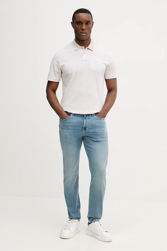 BOSS Orange polo bărbătesc din bumbac PeoxfordNew 50507814 bej SS26