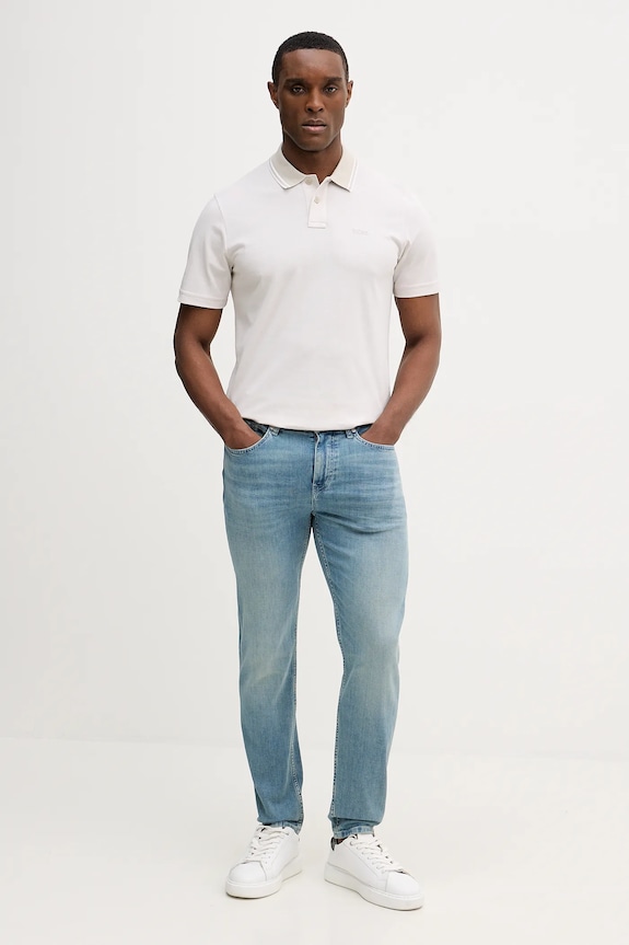BOSS Orange polo bărbătesc din bumbac PeoxfordNew 50507814 bej SS26