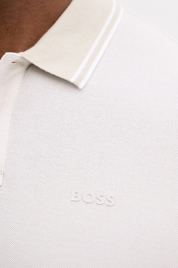BOSS Orange polo bărbătesc din bumbac PeoxfordNew 50507814 bej