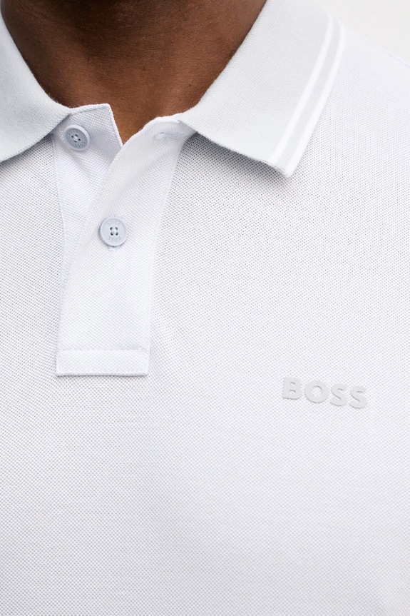 BOSS Orange polo bărbătesc din bumbac PeoxfordNew 50507814 gri
