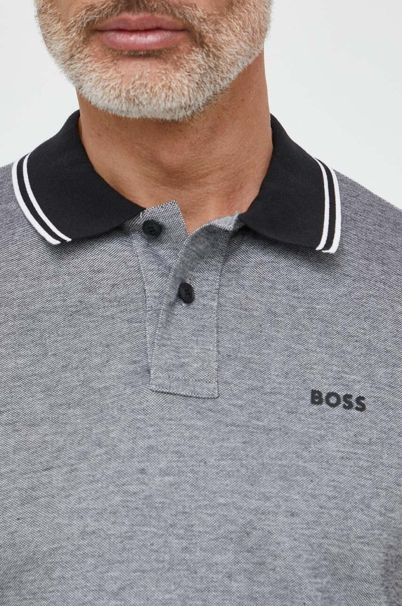 BOSS Orange polo bărbați din bumbac PeoxfordNew gri 50507814