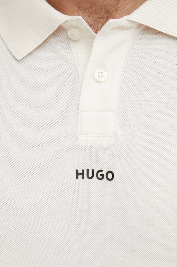 Bavlnené polo tričko HUGO béžová 50493206