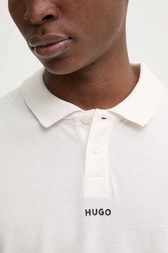 Bombažen polo HUGO 50493206 bež