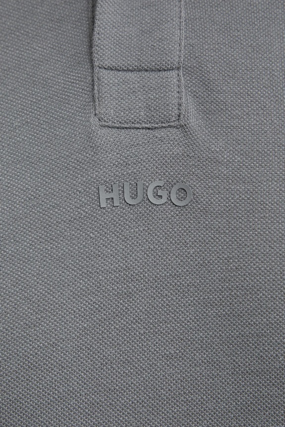 Bavlnené polo tričko HUGO 50493206 sivá