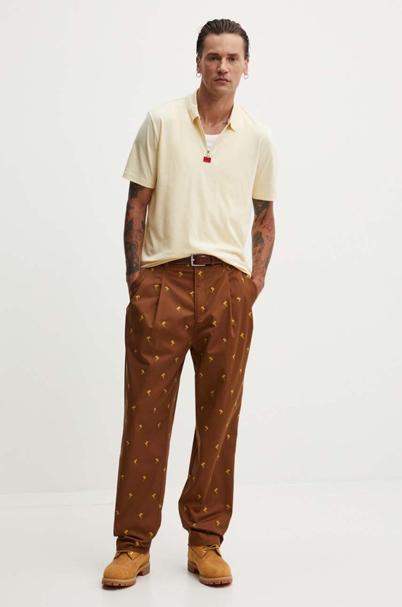 HUGO polo de bumbac 50509866 bej AW24
