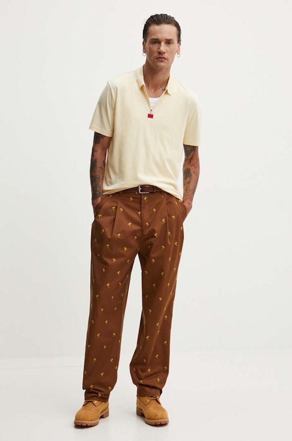 HUGO polo de bumbac 50509866 bej AW24
