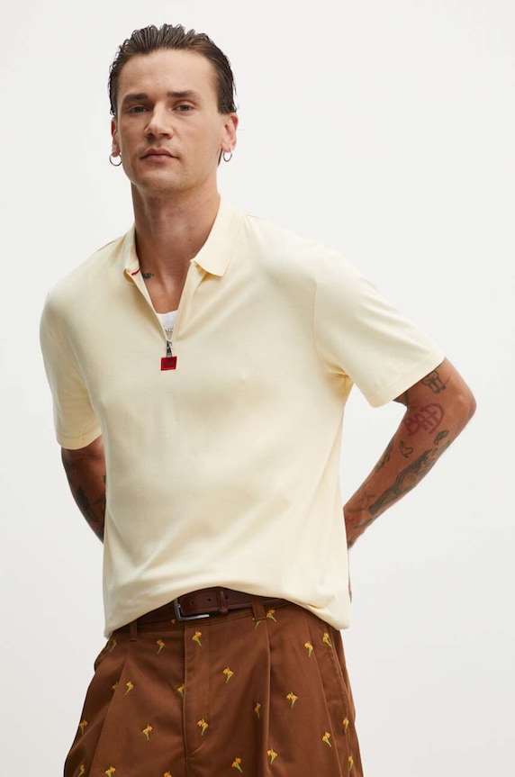 HUGO polo de bumbac bej 50509866
