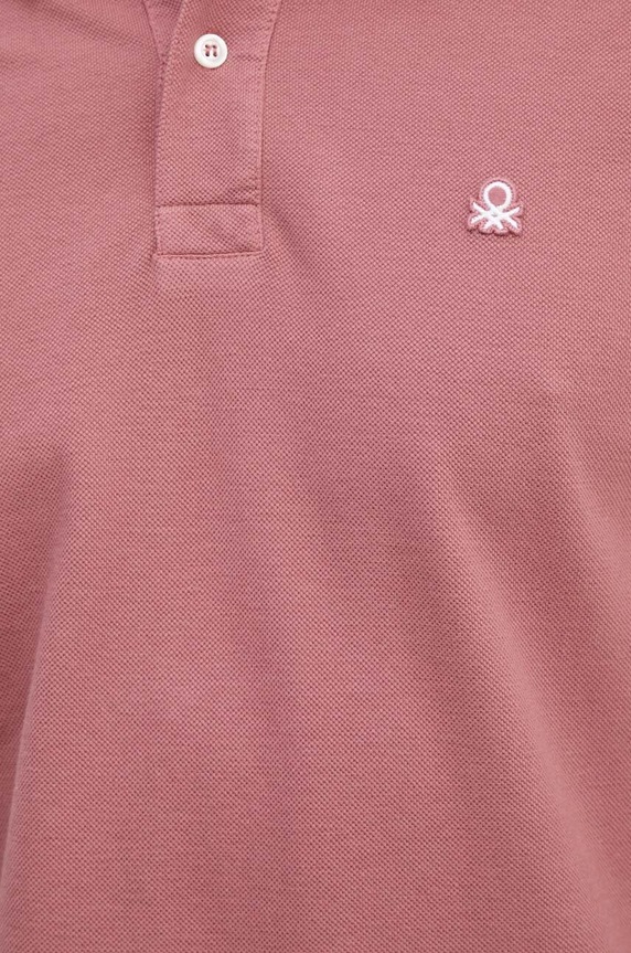 United Colors of Benetton polo bawełniane różowy 3089J3179