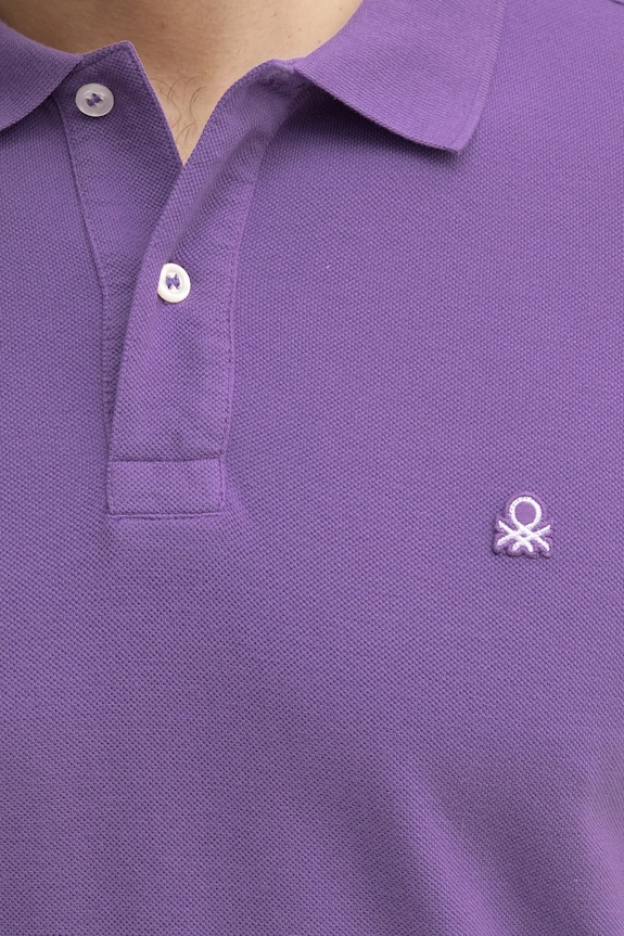 Bavlnené polo tričko United Colors of Benetton 3089J3179 fialová