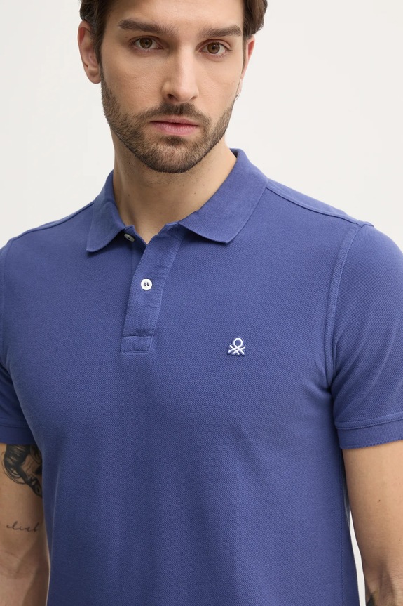 United Colors of Benetton polo bawełniane granatowy 3089J3179
