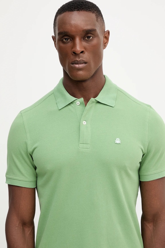 Ruházat United Colors of Benetton pamut póló 3089J3179 zöld