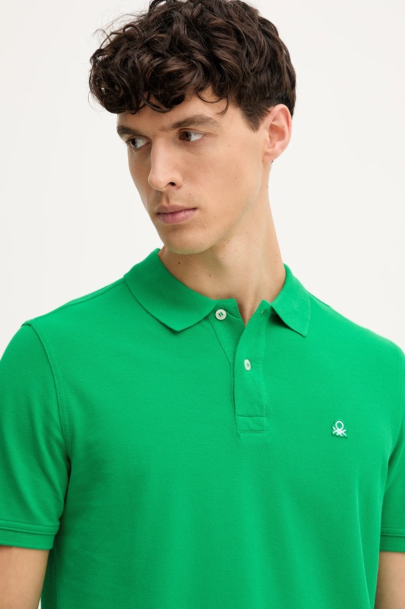 United Colors of Benetton polo de bumbac verde 3089J3179