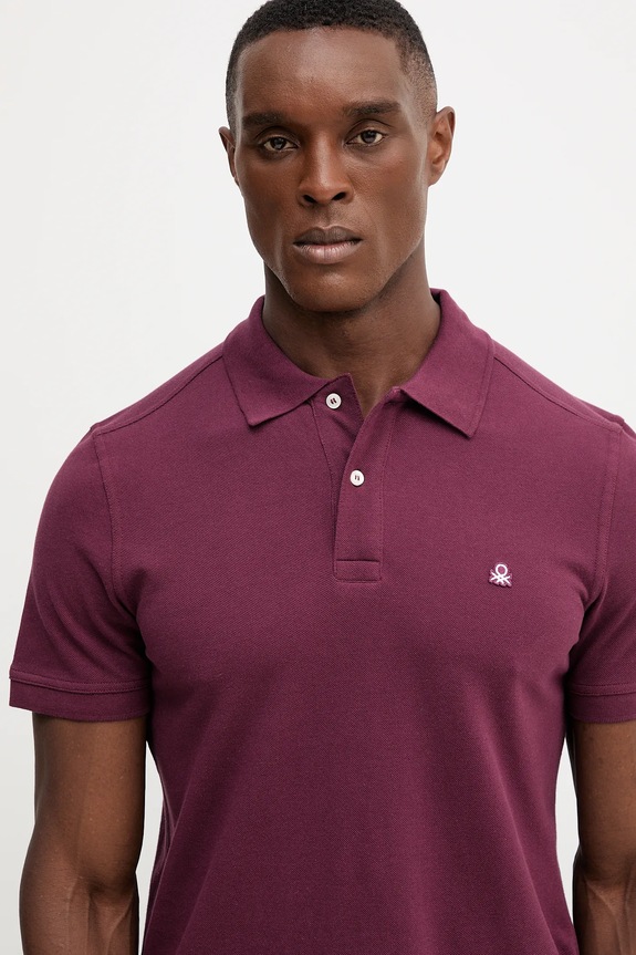 Îmbrăcăminte United Colors of Benetton polo de bumbac 3089J3179 burgundia