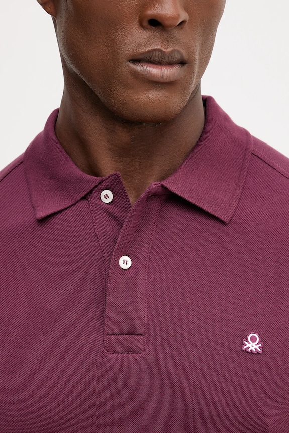 United Colors of Benetton polo de bumbac burgundia 3089J3179