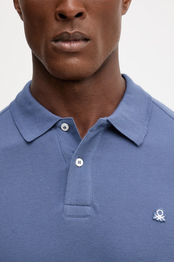 United Colors of Benetton polo de bumbac albastru 3089J3179