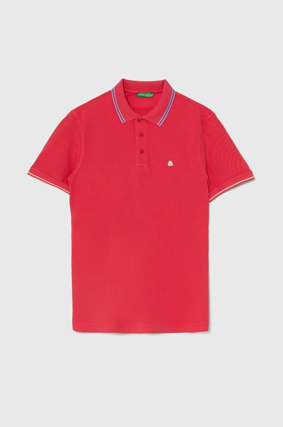 Bavlněné polo tričko United Colors of Benetton regular růžová 3089U301S