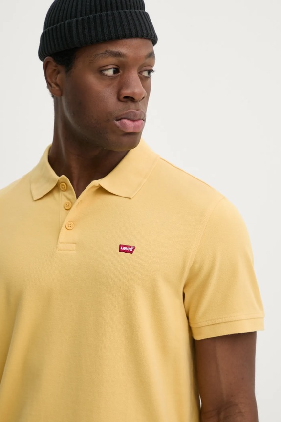 Levi's polo bawełniane żółty 35883