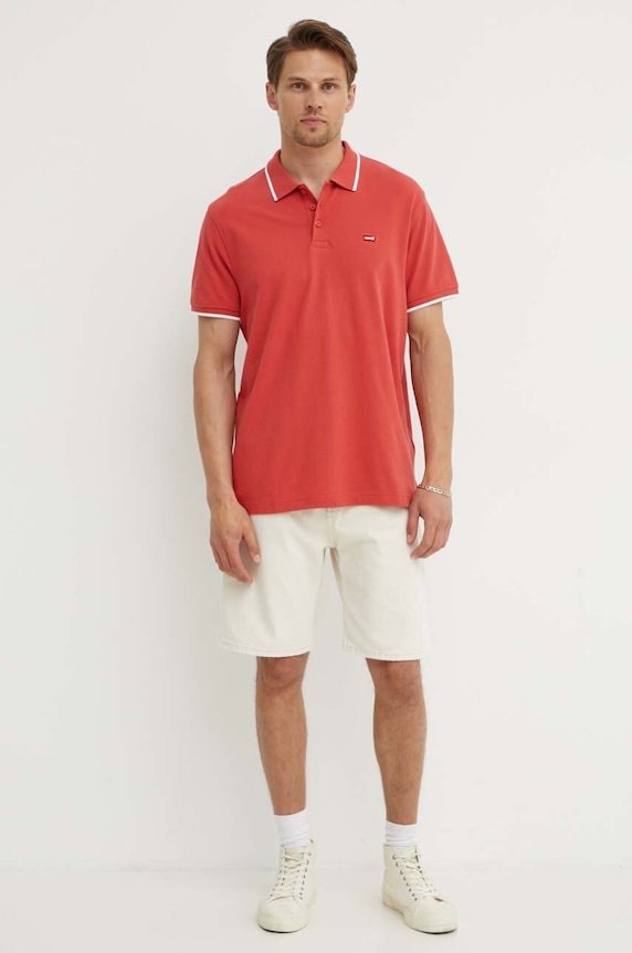 Levi's polo bawełniane 35883 czerwony SS25