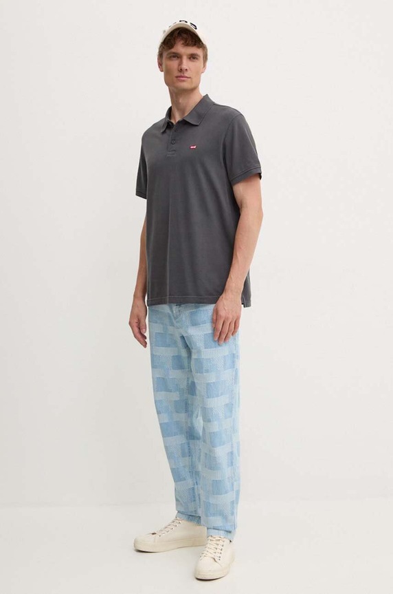 Levi's polo bawełniane 35883 szary SS25