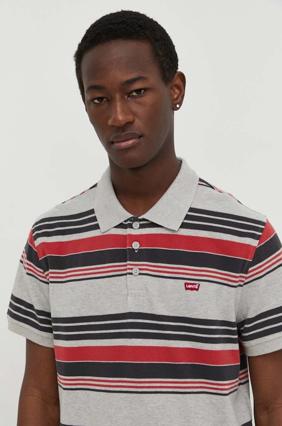 Levi's polo bawełniane bawełna szary 35883