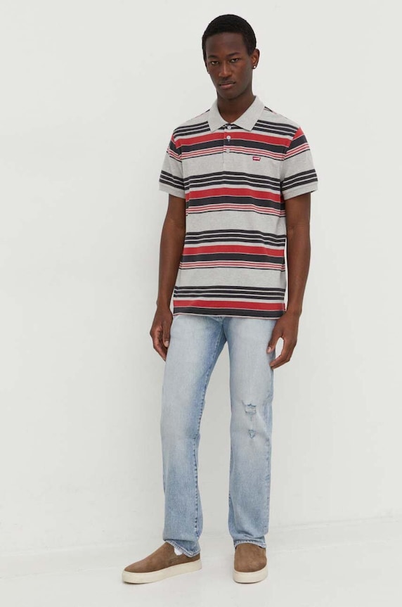 Levi's polo bawełniane 35883 szary SS25