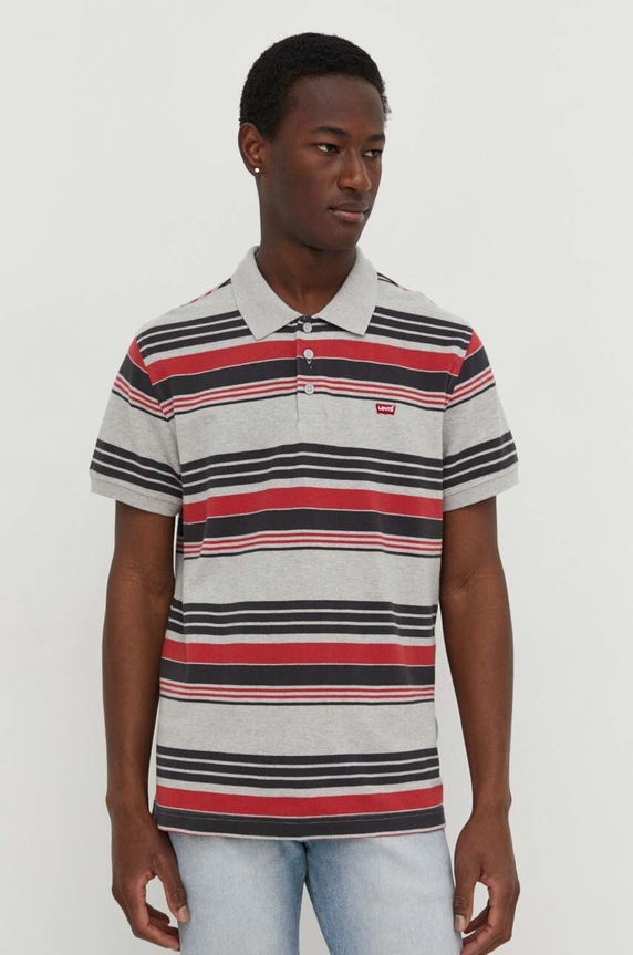 Levi's polo bawełniane szary 35883