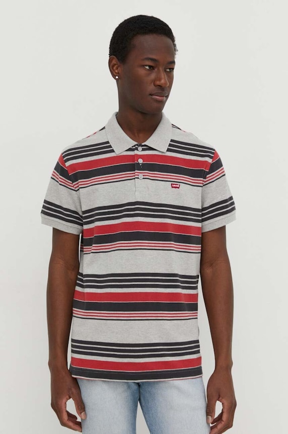 Levi's polo bawełniane szary 35883