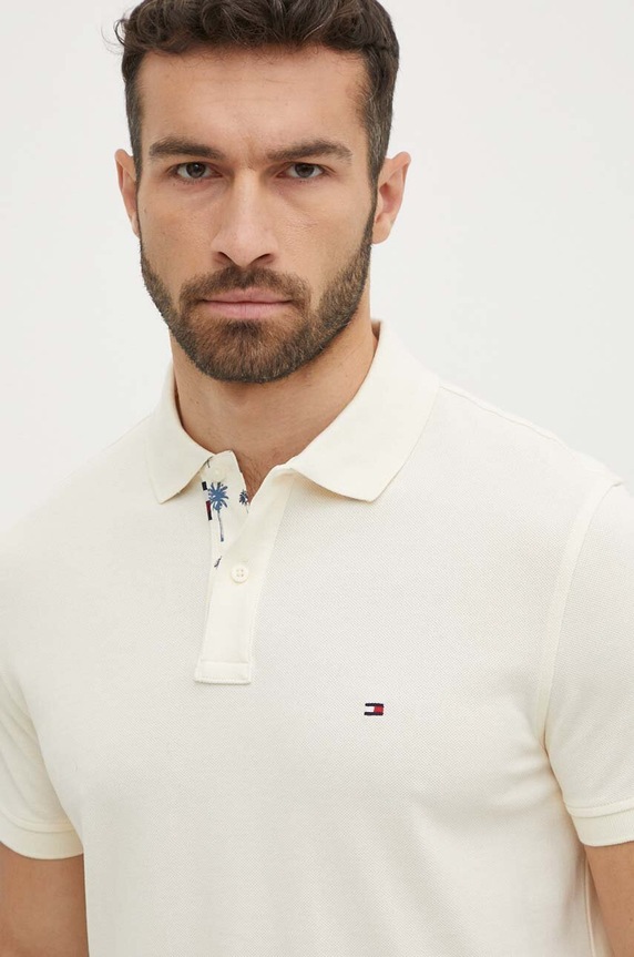 Tommy Hilfiger polo z elastanem beżowy MW0MW34738