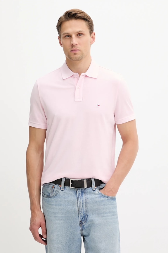 Tommy Hilfiger polo in cotone semplice rosa MW0MW34757