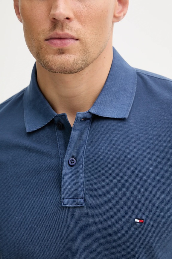 Tommy Hilfiger polo bawełniane granatowy MW0MW34757
