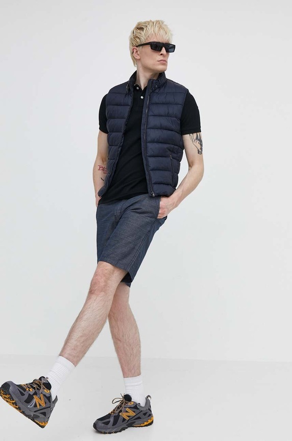 Superdry polo bawełniane M1110349A.02A czarny SS24