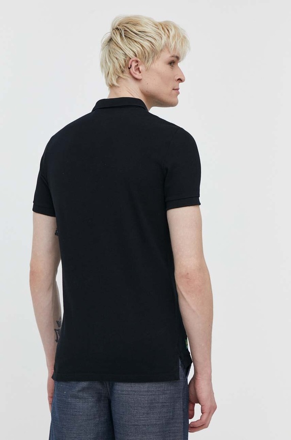 Odzież Superdry polo bawełniane M1110349A.02A czarny