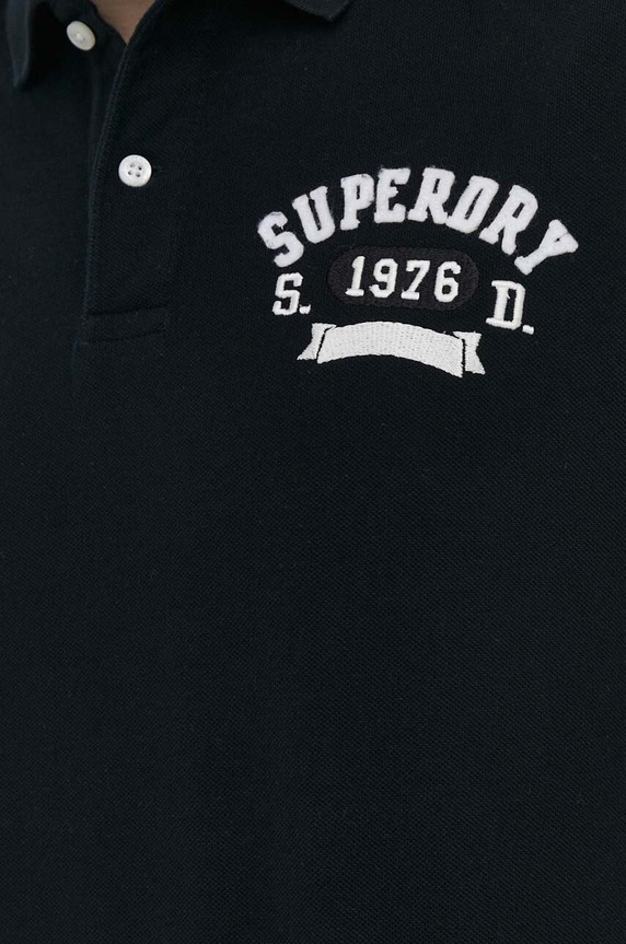 Superdry polo bawełniane M1110349A.02A czarny