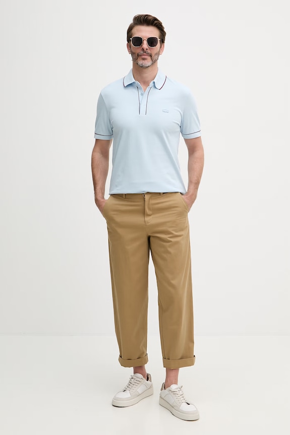 Lacoste polo bărbătesc din bumbac cu elastan PH8184 albastru SS26